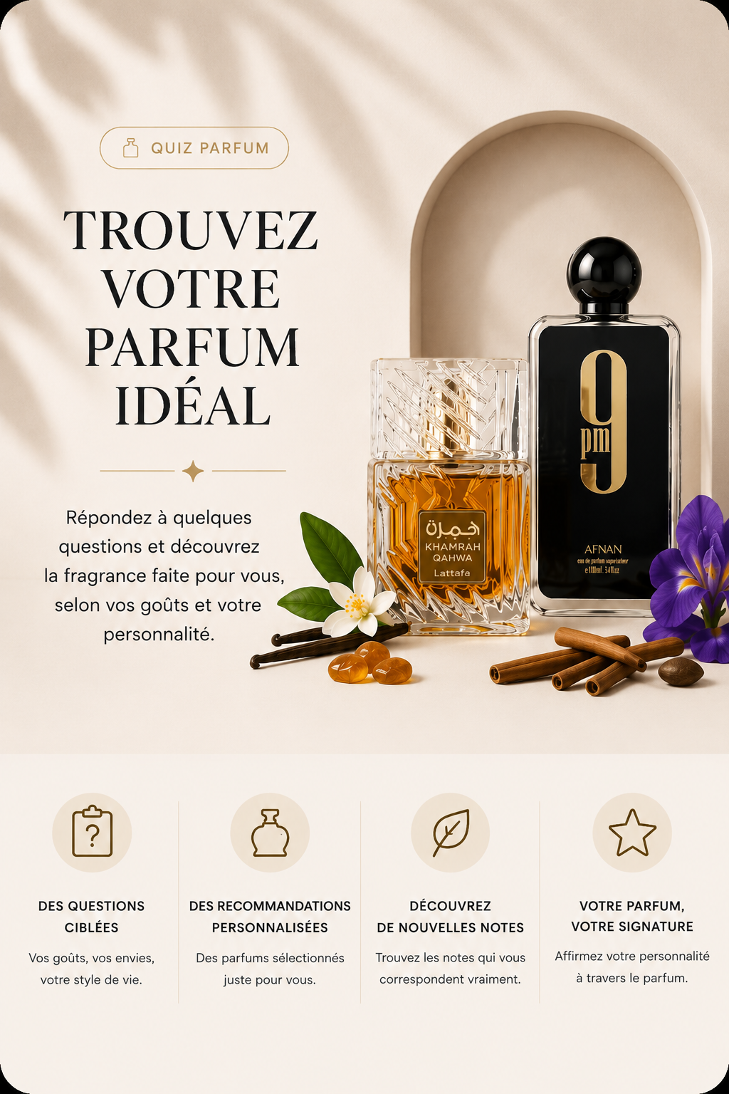 Trouvez votre parfum — quiz olfactif